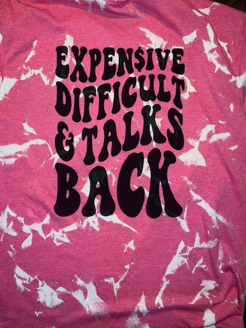 Expensive Difficult & Talks Back- Back Statement with Pocket